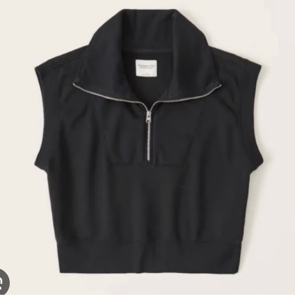 A&F Sleeveless Half Zip Polo
